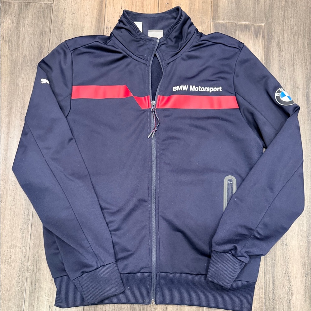 Men's Small PUMA BMW Motorsport Track Jacket navy blue red white